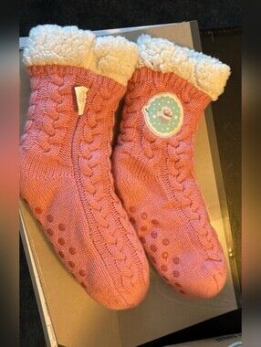 Pusheen Pink Cable Knit Plush Warm Winter Socks